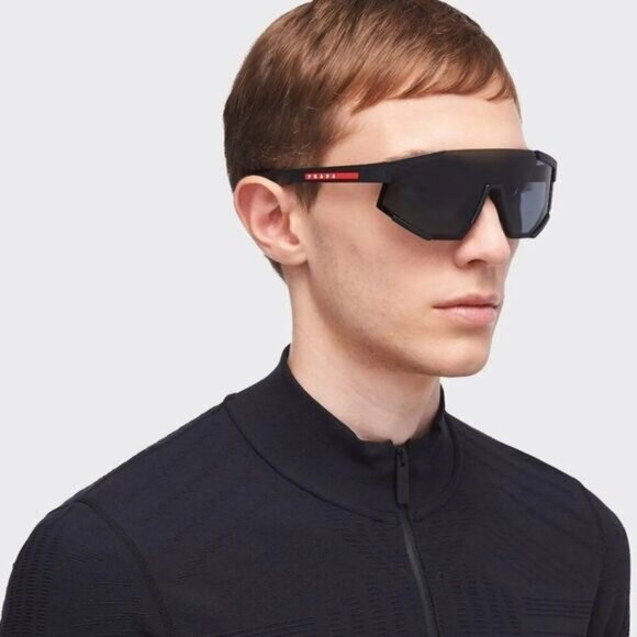 NEW PRADA UNISEX PRADA LINEA ROSSA SPS 04W DG006F PS04WS DG006F BLACK PS 04WS - Picture 1 of 12
